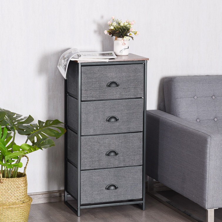 Latitude Run® Vertical Dresser Narrow Storage Tower With 4 Drawers